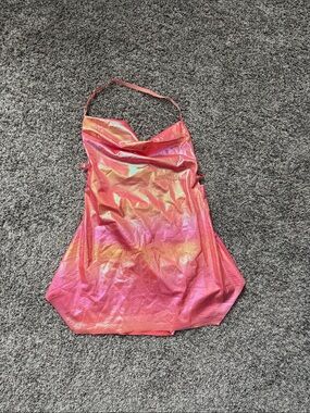Iridescent Pink Holographic Slip Dress